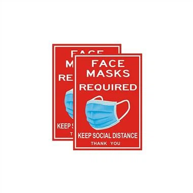 Maske iført påkrævet sikkert tegn