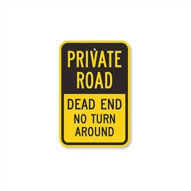 Privat vej blindgyde vej advarselsskilt